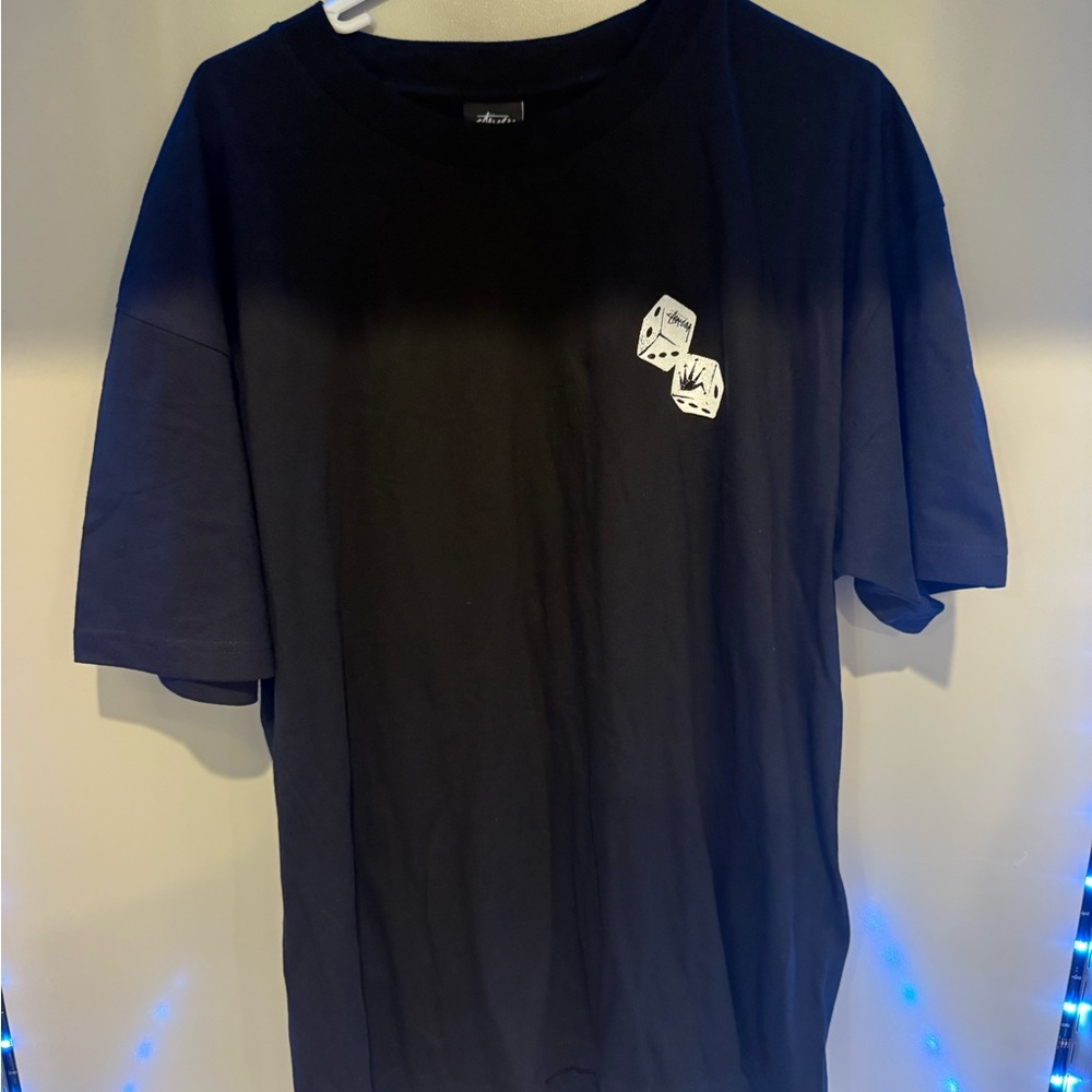Stussy Black Short Sleeve Tee with Graphic